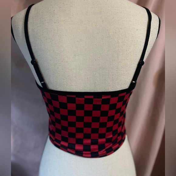 🔴 Colorful checker cami crop top small women SHEIN  consignment - Picture 4 of 7